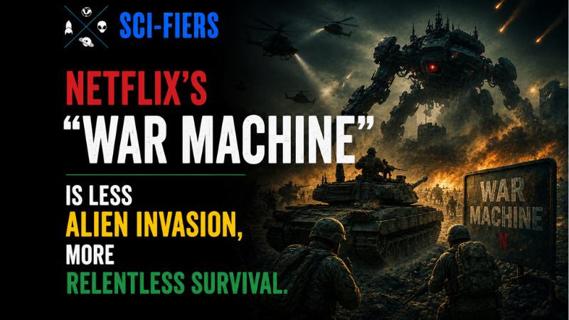 Netflix’s “War Machine” is less alien invasion, more relentless survival